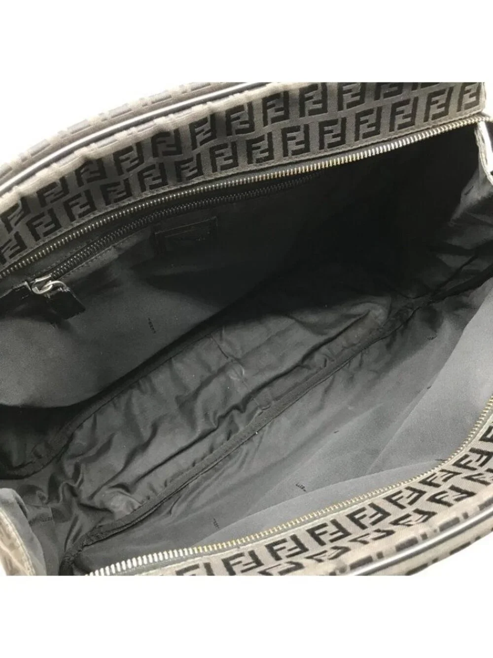 Fendi Zucchino Nylon Canvas Business Hand Bag Black